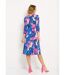 Robe cache-coeur courte motif floral évasée-2