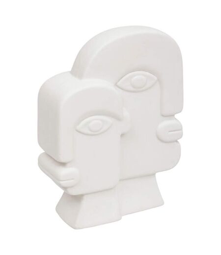 Statuette Visage en Céramique Soleya 26cm Blanc