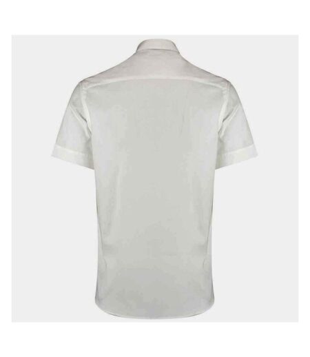 Kustom Kit Mens Premium Oxford Tailored Short-Sleeved Shirt (White)