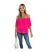 Womens/ladies Ruffle Hem Bardot Top Hot Pink AX Paris-2