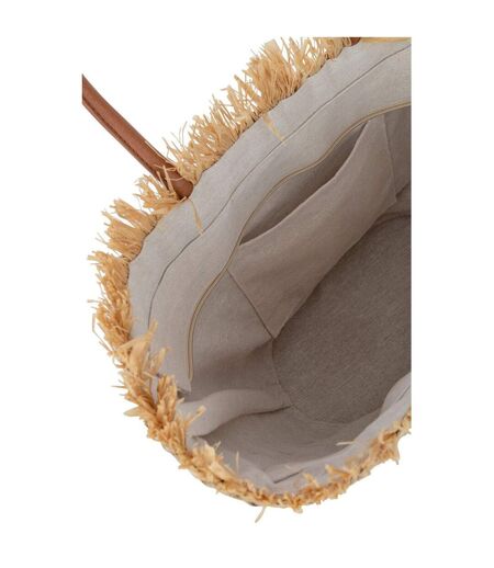 Sac de Plage Feuille 56cm Naturel & Blanc