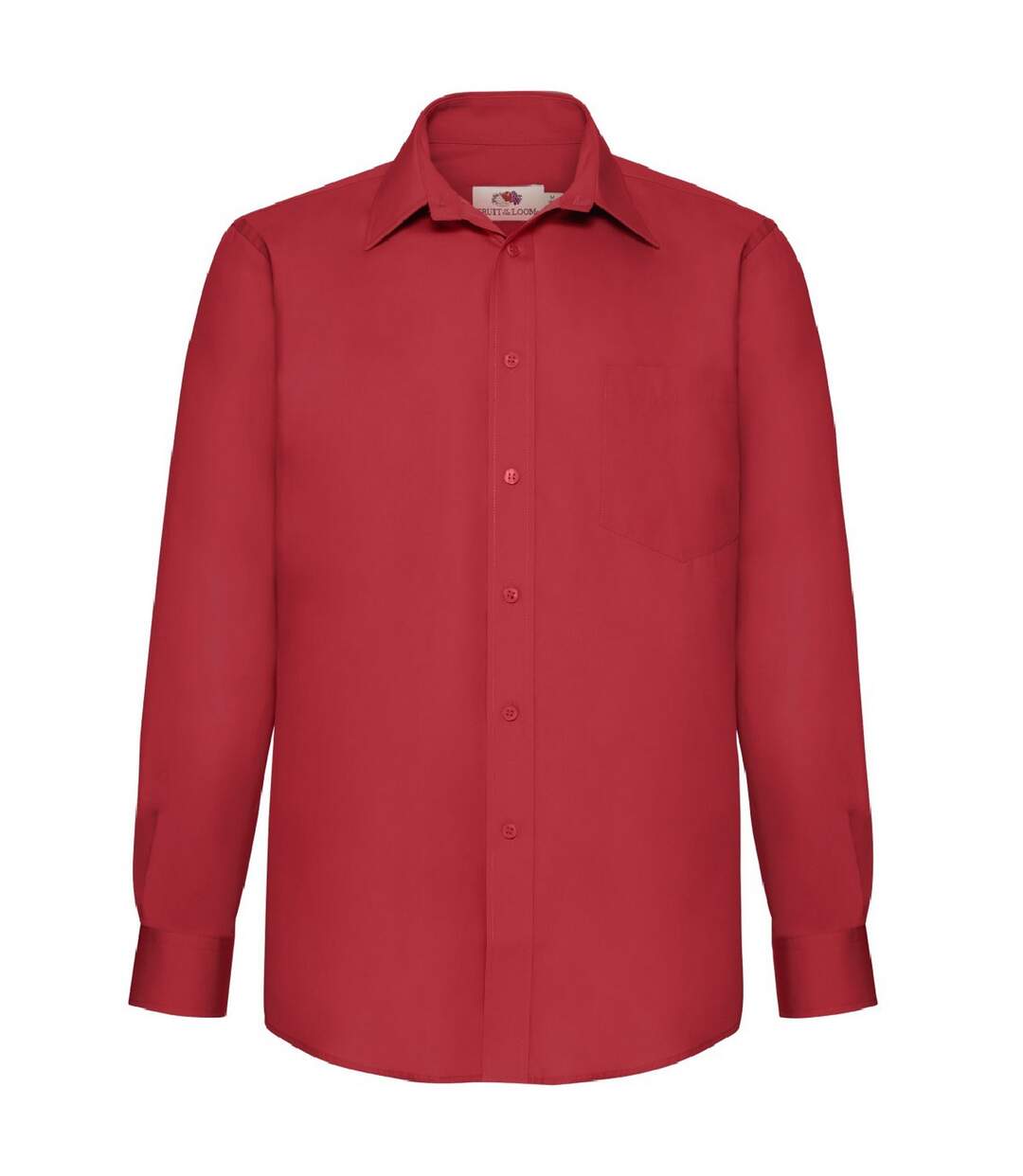 Chemise à manches longues en popeline Fruit Of The Loom pour homme (Rouge) - UTBC405
