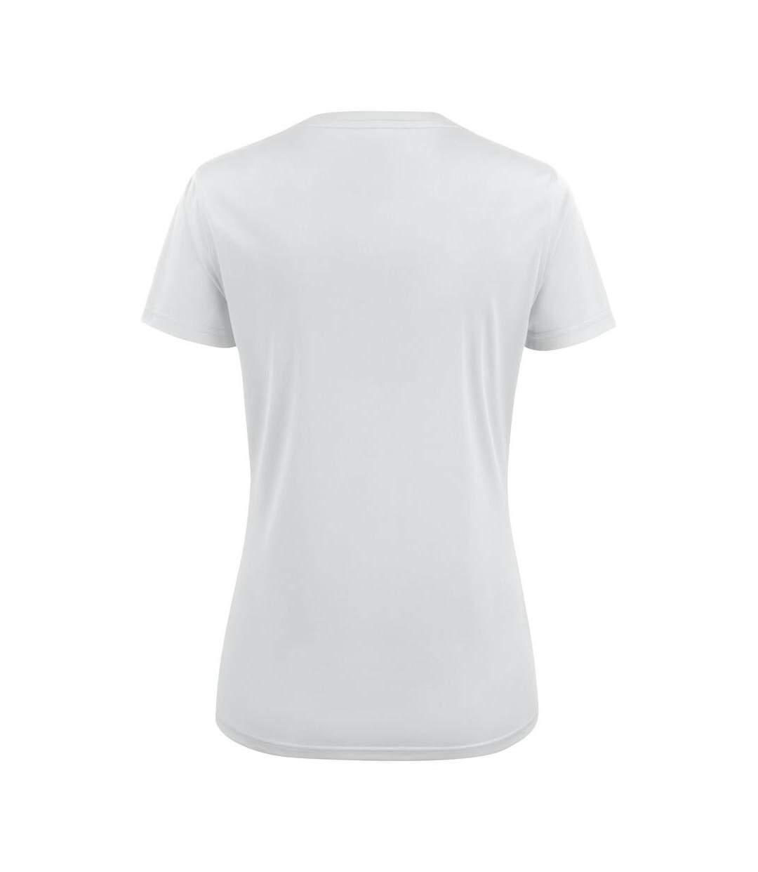Womens/ladies Run T-shirt White Printer RED-2