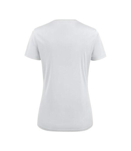 Womens/ladies Run T-shirt White Printer RED