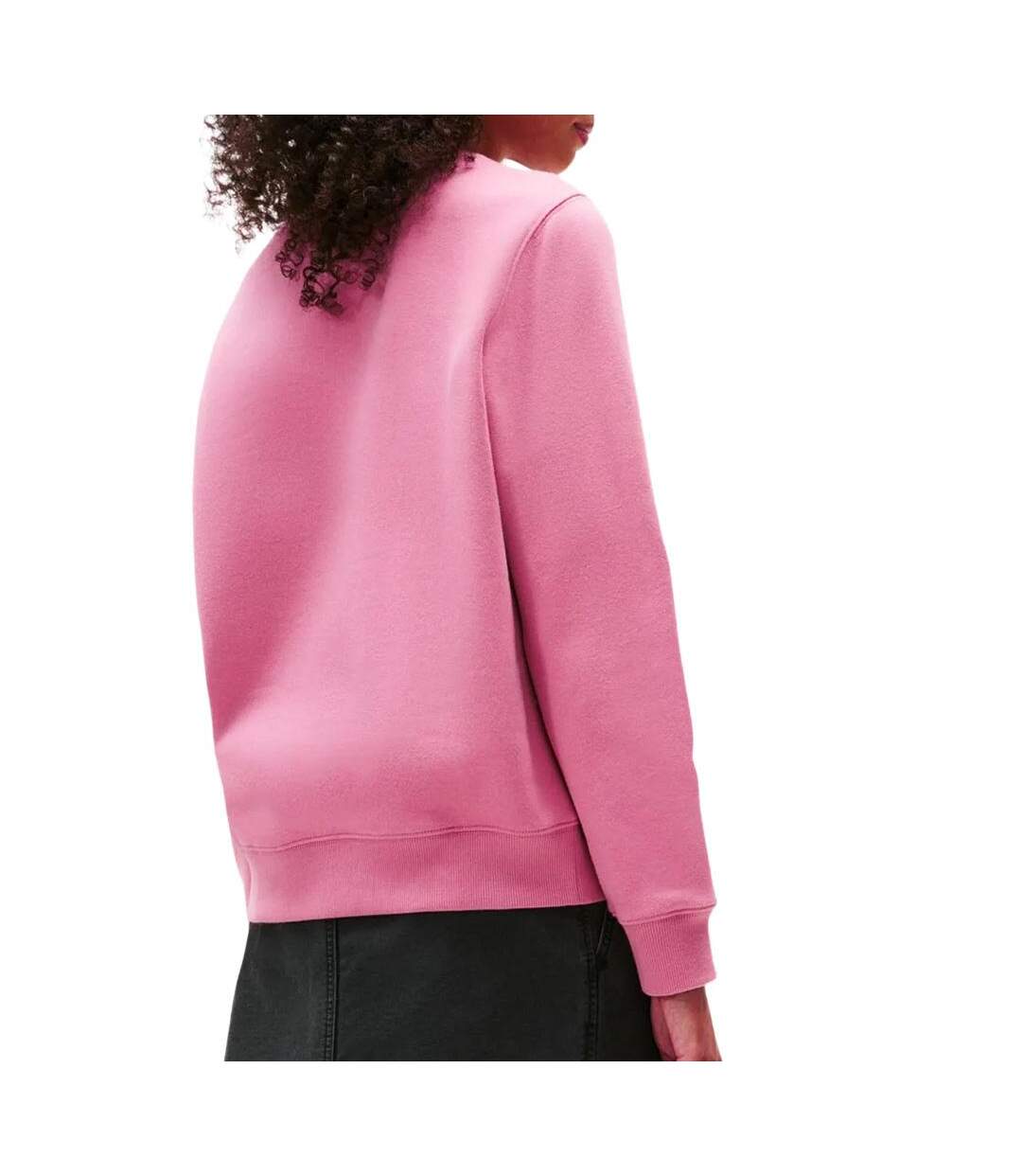 Sweat rose femme tommy hilfiger flag crew1-2