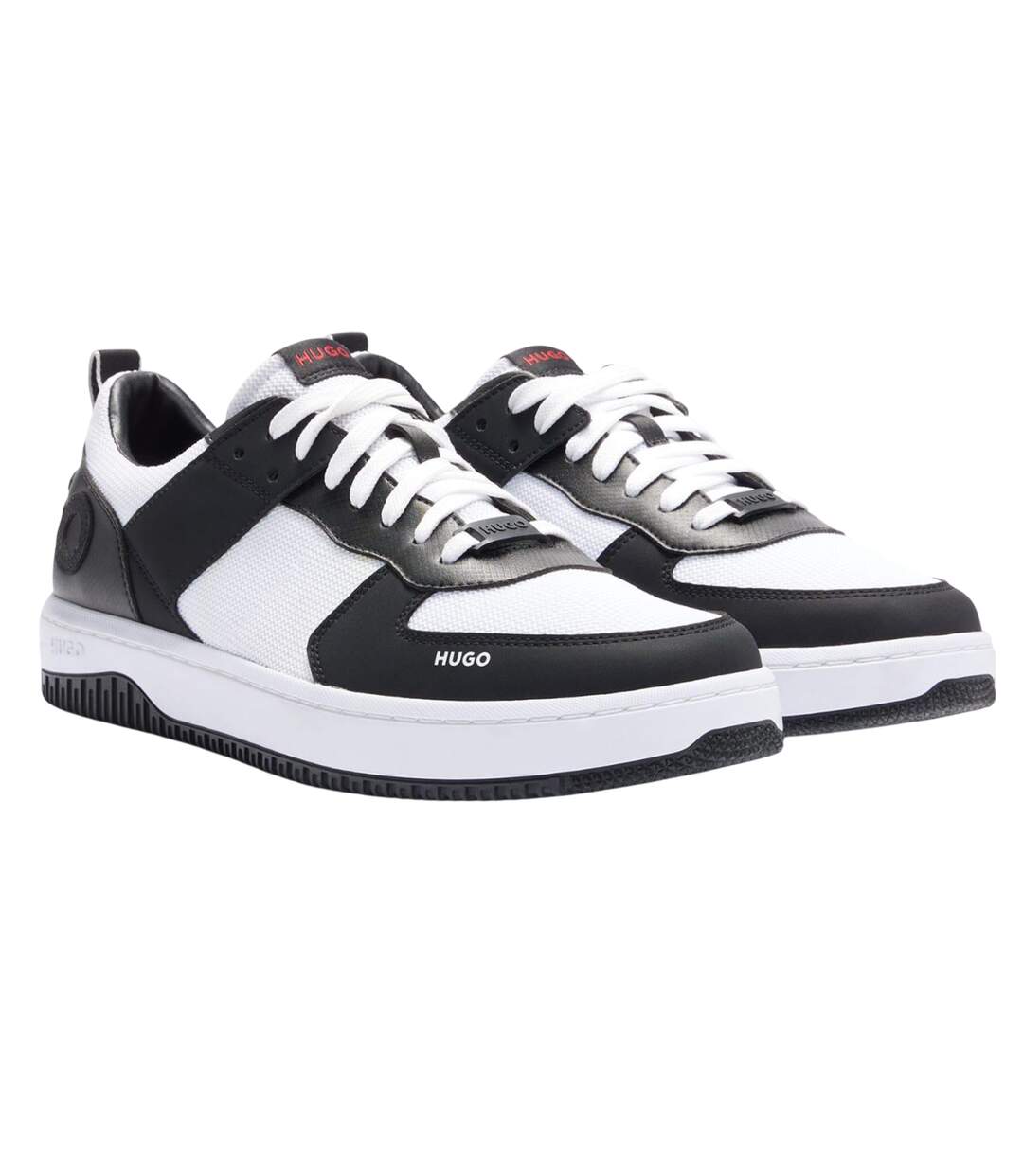 Mens Kilian Leather Trainers Charcoal Hugo-1