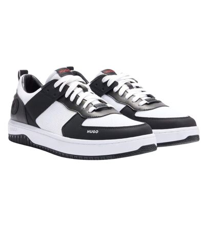 Mens Kilian Leather Trainers Charcoal Hugo