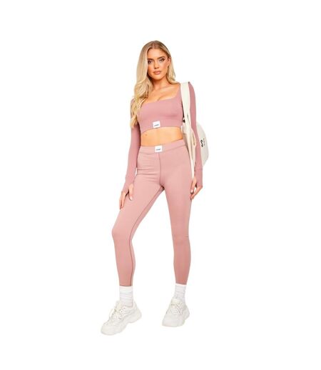 Legging Sport Femme Rose Clair Missy Empire