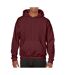 Sweatshirt à capuche unisexe bordeaux foncé Gildan