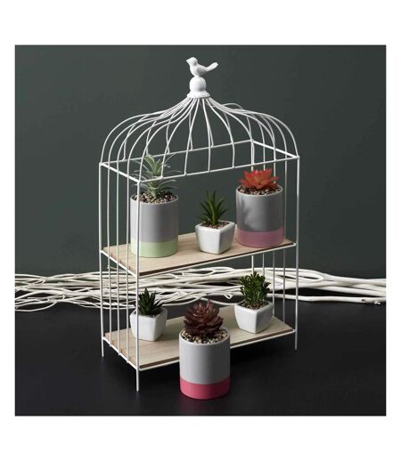 Etagère décorative cage à oiseau en métal 31 x 15 x 51 cm