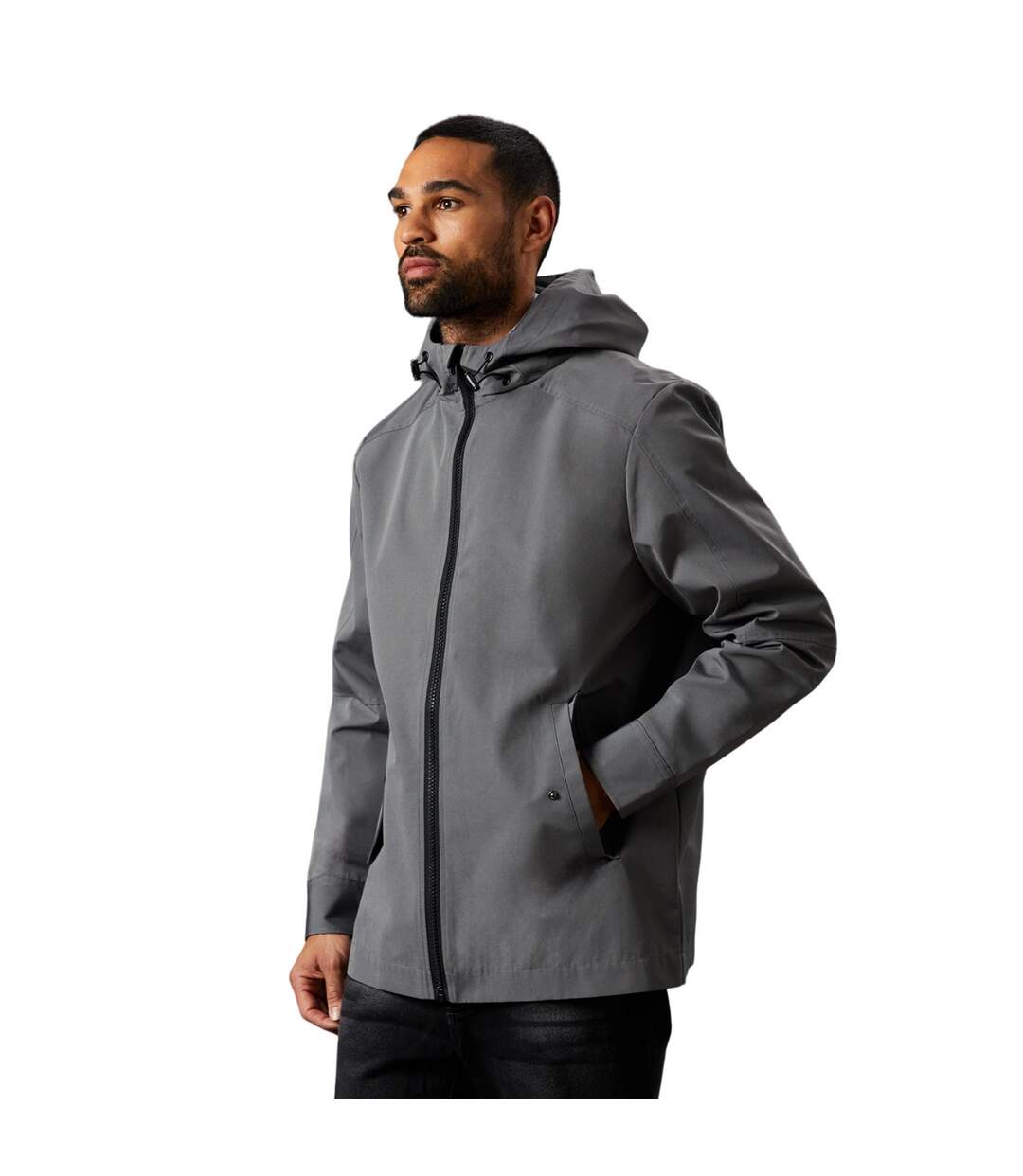 Mens water resistant hooded jacket grey Burton-1