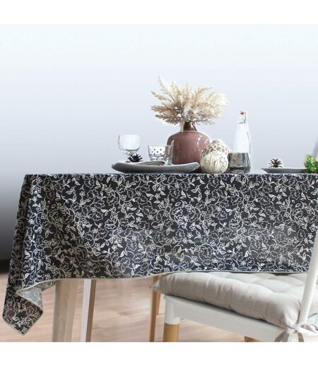 Nappe Déperlante Imprimé Linette 140x240cm Noir & Écru
