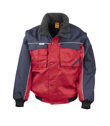 WORK-GUARD by Result Mens Heavy Duty Jacket (Red/Navy)