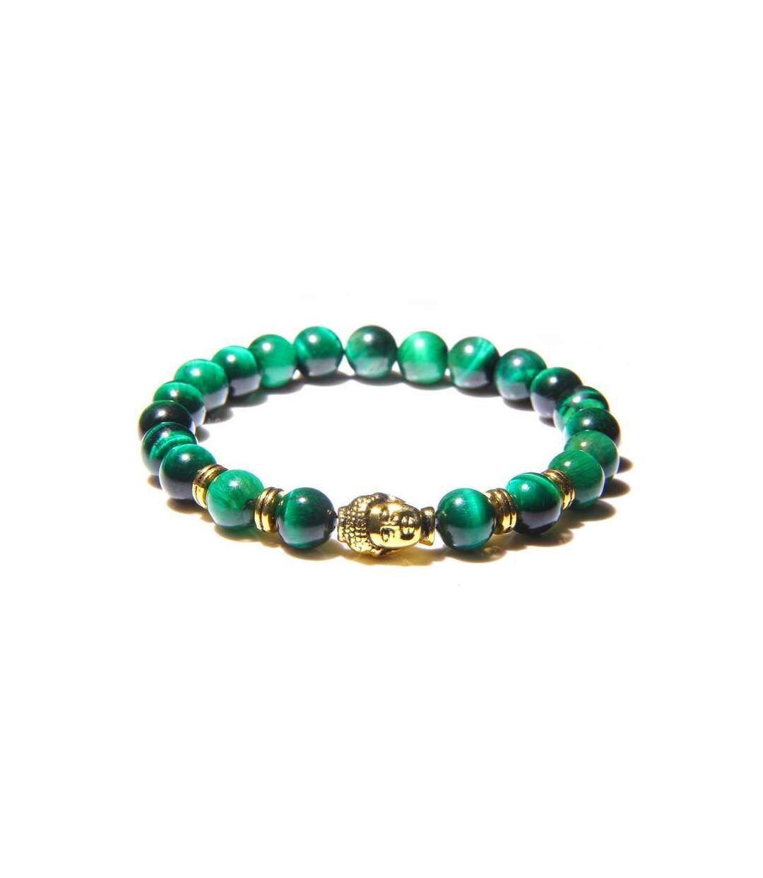 Bracelet buddha en oeil de tigre vert-1