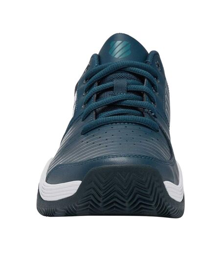Mens Swis Court Express Leather Trainers Teal White Aqua K-Swiss