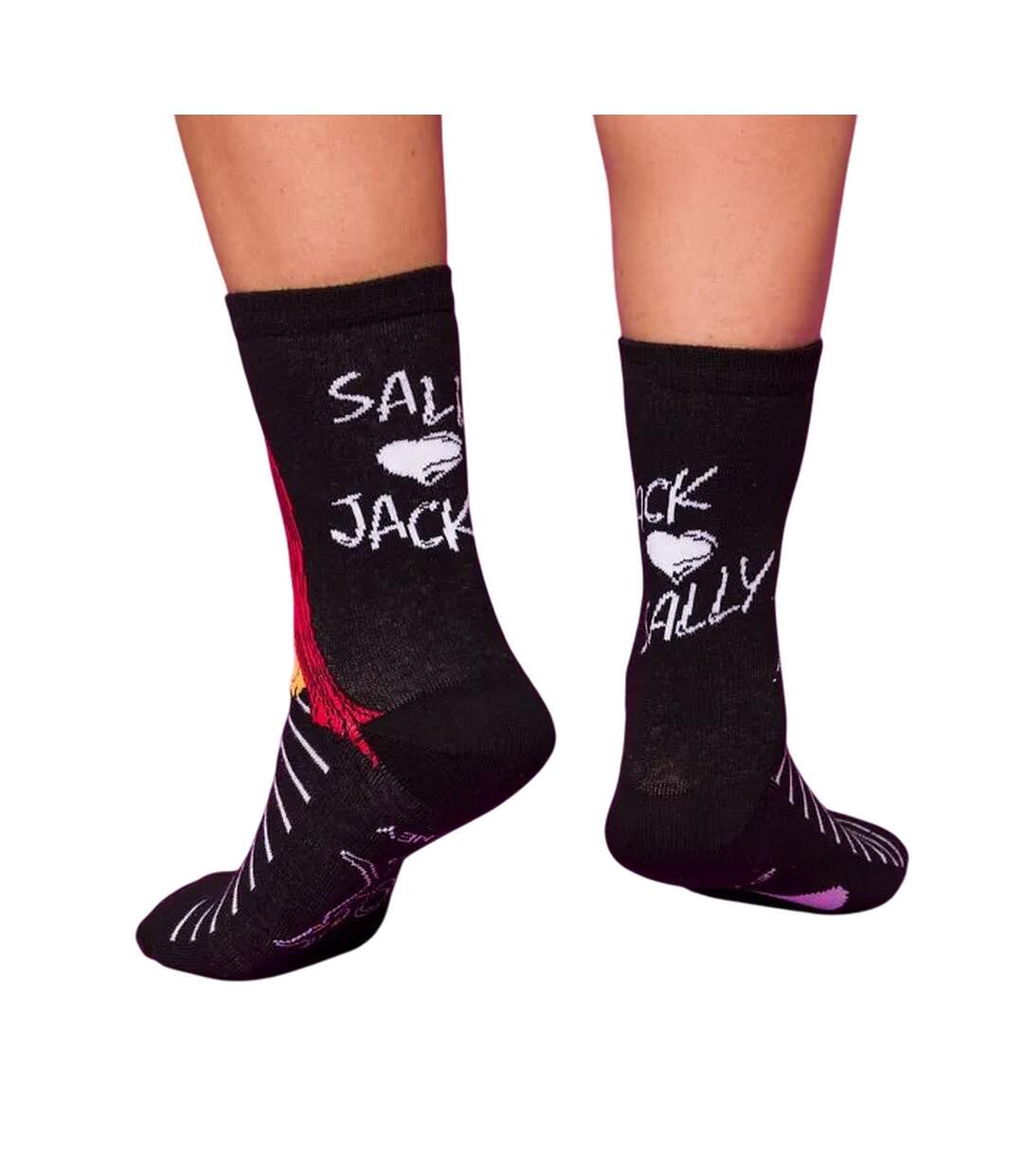 Chaussettes Motif Jack Et Sally Adulte Noir Charbon The Nightmare Before Christmas-4