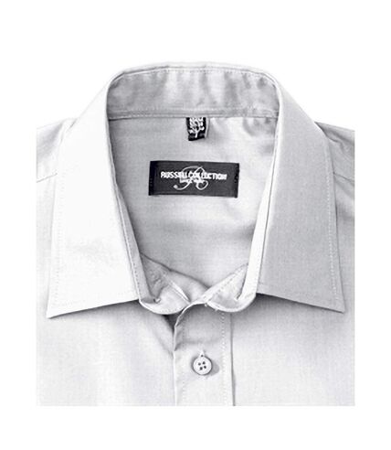 Russell Collection Mens Long Sleeve Easy Care Poplin Shirt (White)