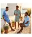OZABI Pack 3 Pyjamas Courts Homme Coton Majoritaire, Col Chemise Boutonne-4