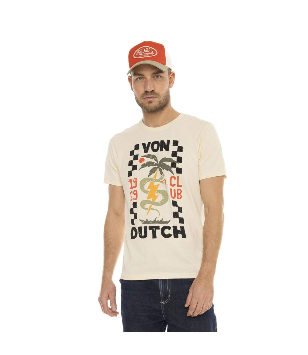 T-shirt en col rond à manches courtes homme Regular Fit Club Vondutch-1