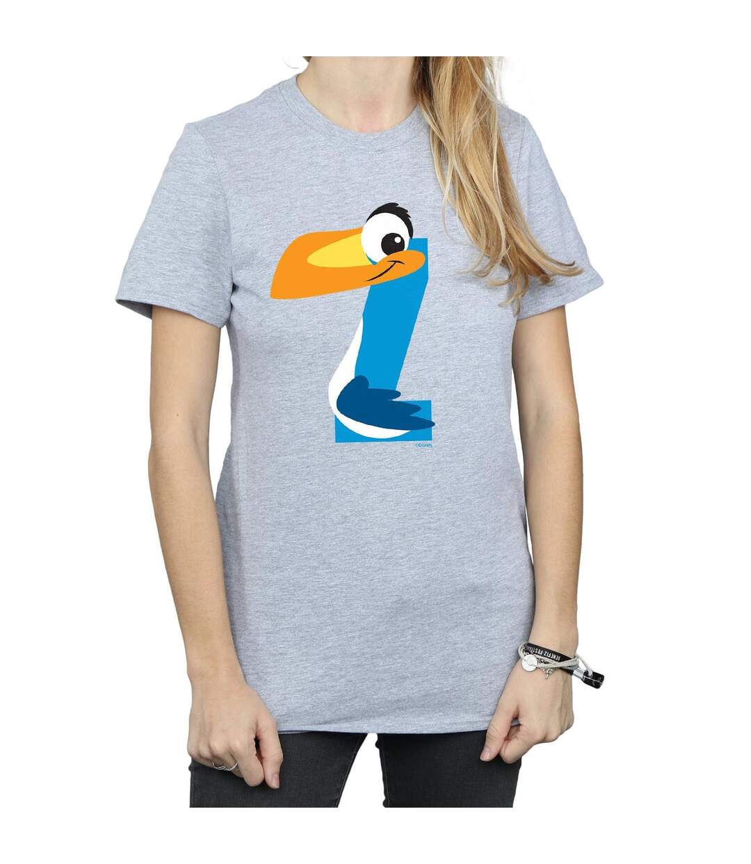 Disney Femme/Les femmes Alphabet Z Is For Zazu Cotton Boyfriend T-Shirt (Gris sportif) - UTBI29029-3