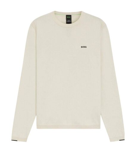 Pull Motif/style Logo Brodé Homme Blanc Boss
