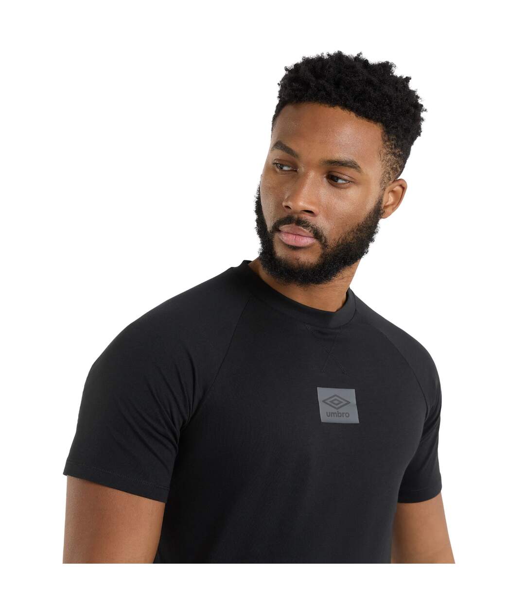 Mens Layered Box Logo T-shirt Black Umbro-3