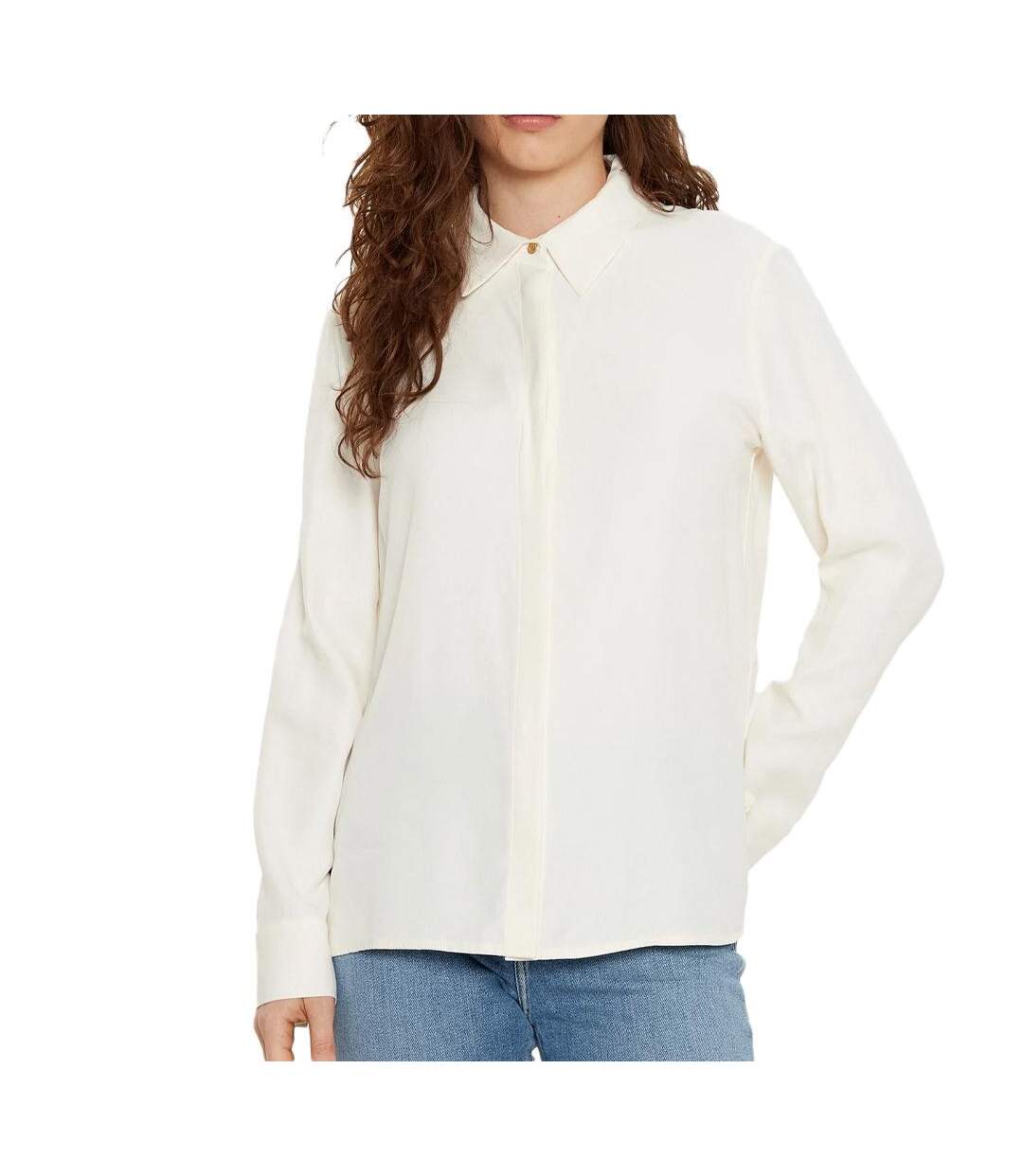 Chemise ecru femme tommy hilfiger soft viscose regular - 34-1