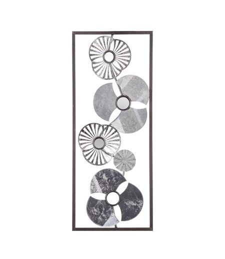 Décoration Murale en Métal Fleurs 61cm Argent