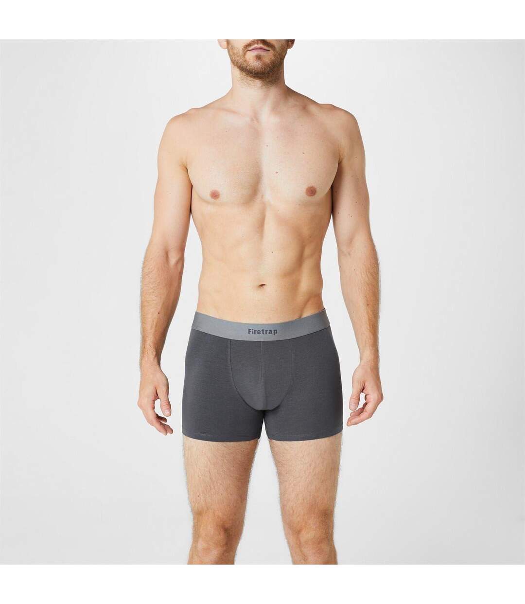 Pack Of 2  Mens Logo Boxer Shorts  Grey Grey Marl Firetrap-4