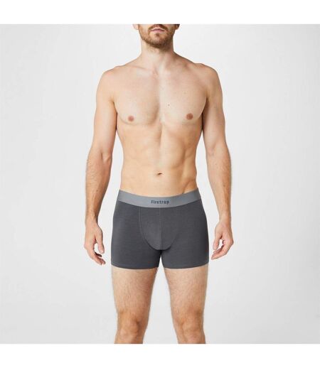 Pack Of 2  Mens Logo Boxer Shorts  Grey Grey Marl Firetrap