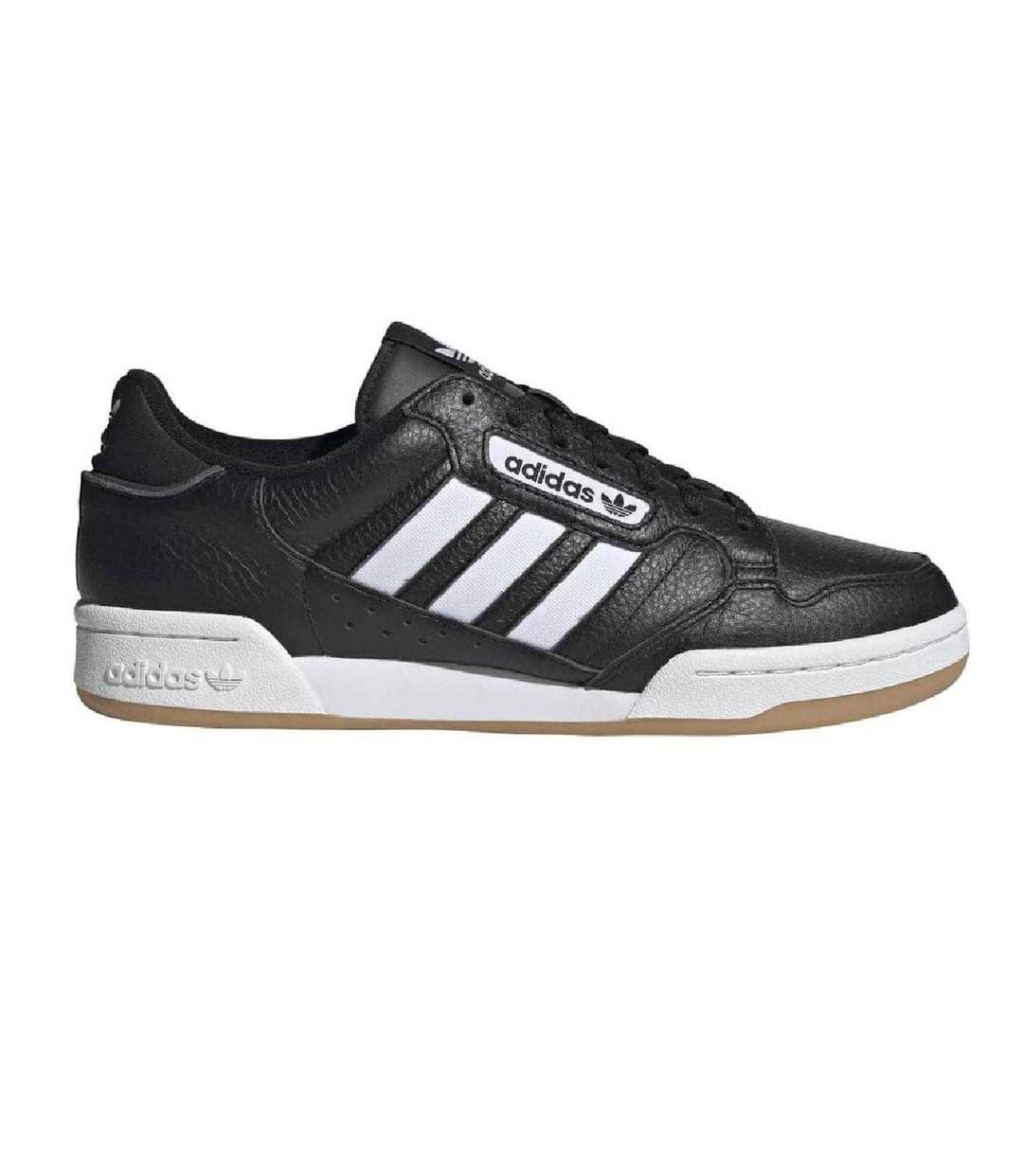 Mens Continental 80 Stripes Leather Trainers Core Black Adidas-1