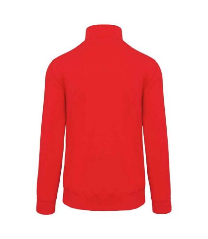 Kariban Mens Zip Neck Sweatshirt (Red)