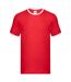 T-shirt Ringer Homme Rouge Blanc Fruit Of The Loom-1