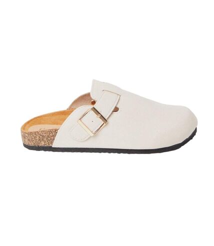 Womens/ladies habba closed toe mules natural Faith