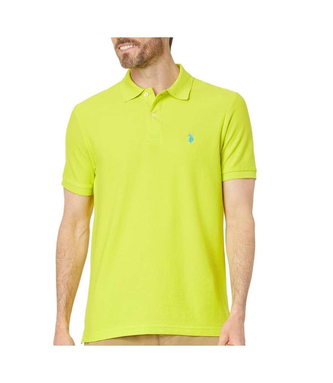 Polo jaune homme us assn king-1