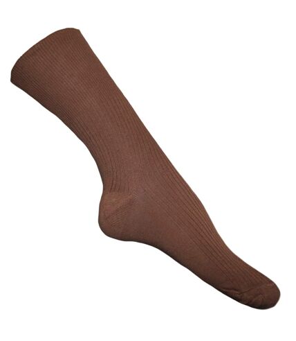 Healthy Centres Womens/Ladies Easy-slide 100% Cotton Socks (3 Pairs) (Light Brown/Brown/Beige) - UTUT1379