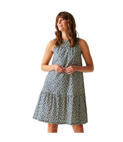 Womens/ladies Orla Kiely Ii Sleeveless Summer Dress Blue Regatta