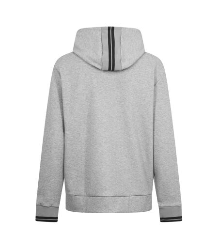 Mens Stretch Sport Full Zip Hoodie Silver Boss