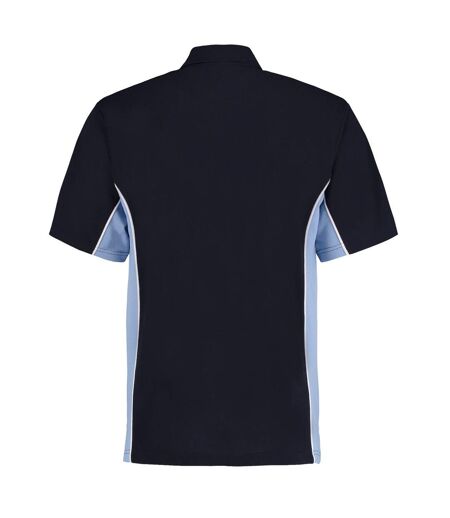 Mens Track Polycotton Pique Polo Shirt Navy Light Blue GAMEGEAR