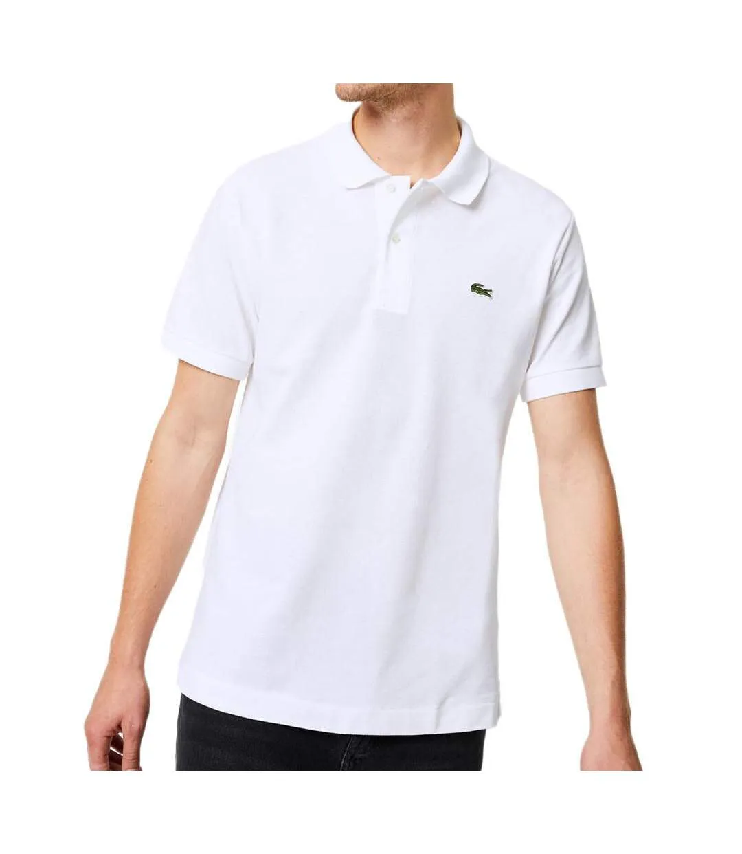Polo blanc homme lacoste l12.12-1