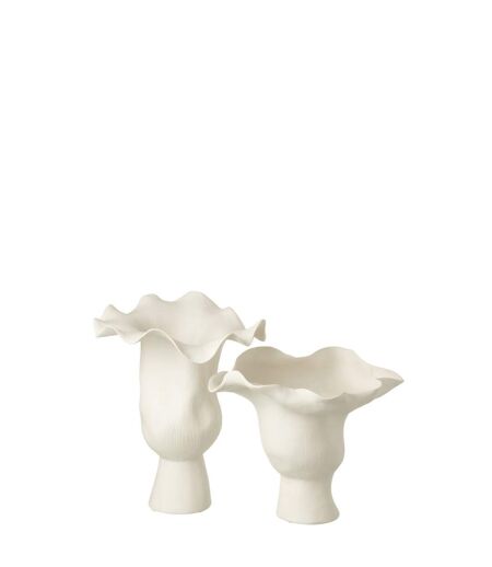 Vase Irrégulier en Céramique Helix 43cm Blanc