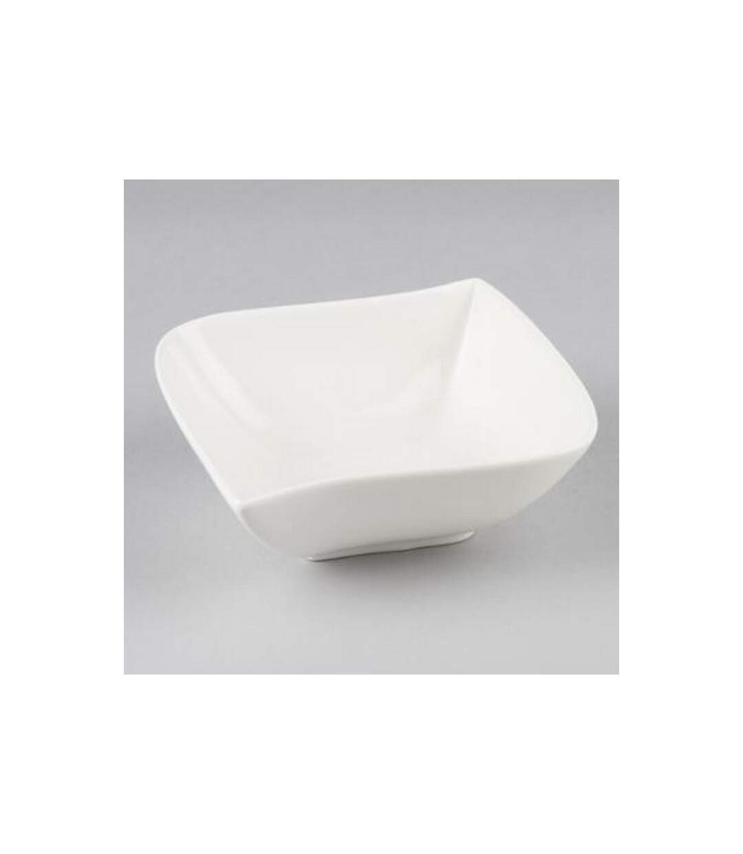 Lot de 6 Assiettes Creuses Carrées Vague 21cm Blanc-2
