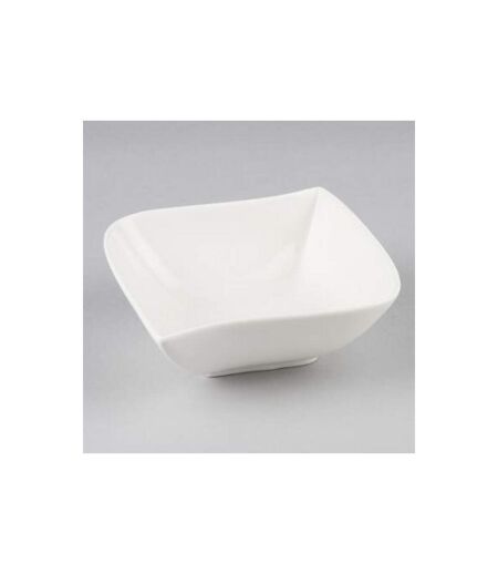 Lot de 6 Assiettes Creuses Carrées Vague 21cm Blanc