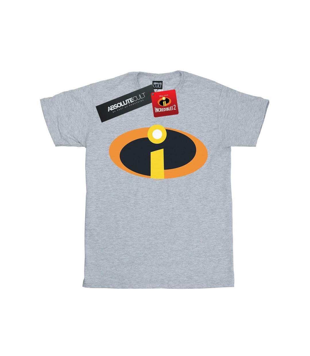 Disney Womens/Ladies The Incredibles Costume Logo Cotton Boyfriend T-Shirt (Gris sportif) - UTBI48837-1