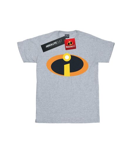 Disney Womens/Ladies The Incredibles Costume Logo Cotton Boyfriend T-Shirt (Gris sportif) - UTBI48837