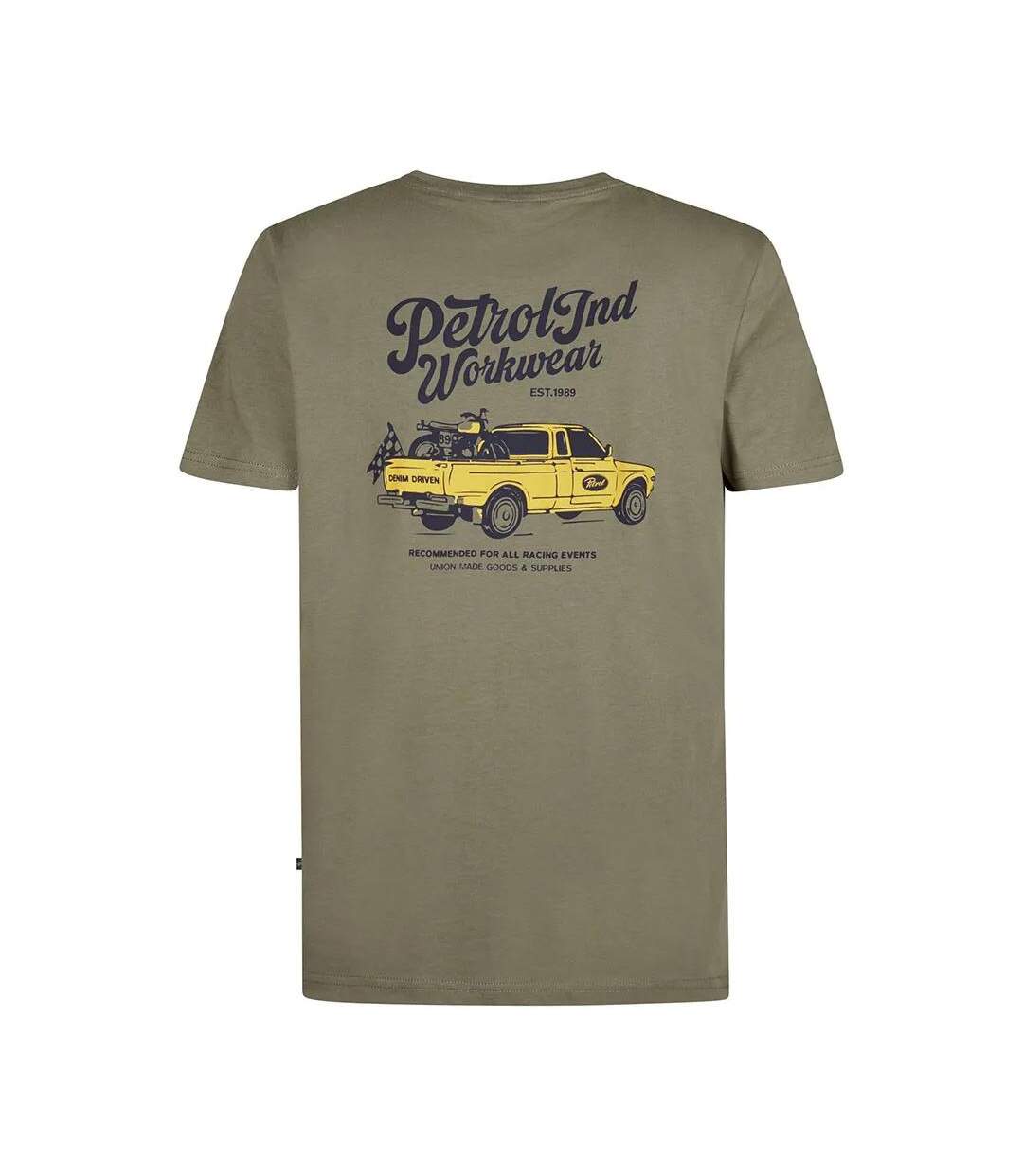 T-Shirt kaki/jaune homme petrol industries classic-2