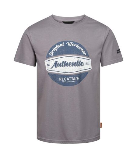 Regatta Mens Original Workwear Cotton T-Shirt (Rock Grey Marl)