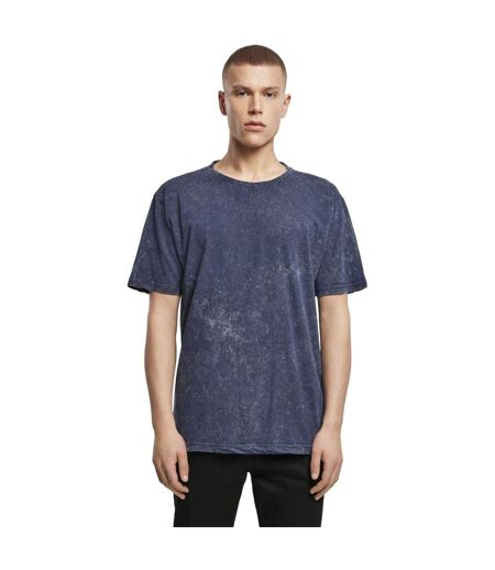 T-shirt Motif/style Délavé À L'acide Homme Indigo Blanc Build Your Brand