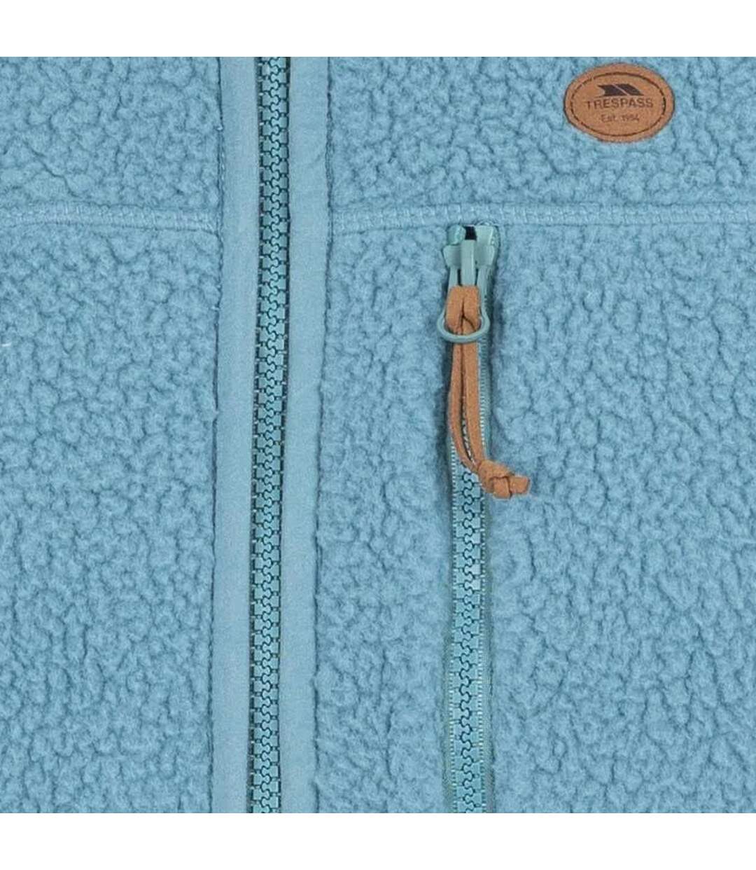 Womens/ladies Quake Leather Trim Fleece Jacket Storm Blue Trespass-4