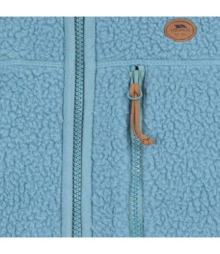 Womens/ladies Quake Leather Trim Fleece Jacket Storm Blue Trespass